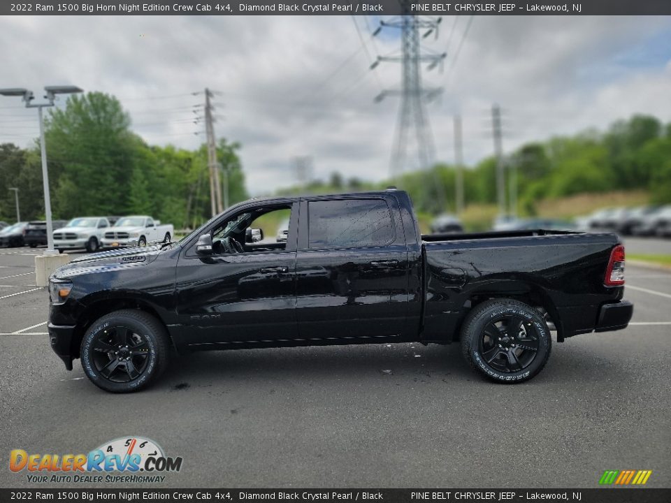 Diamond Black Crystal Pearl 2022 Ram 1500 Big Horn Night Edition Crew Cab 4x4 Photo #3