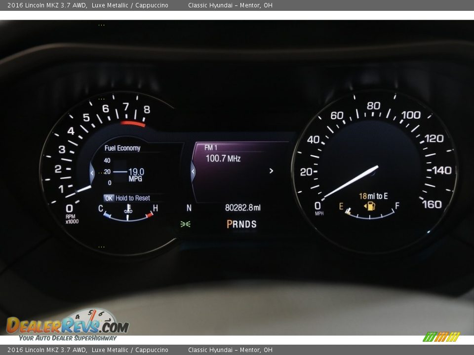 2016 Lincoln MKZ 3.7 AWD Gauges Photo #9
