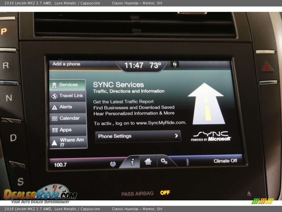 Controls of 2016 Lincoln MKZ 3.7 AWD Photo #13