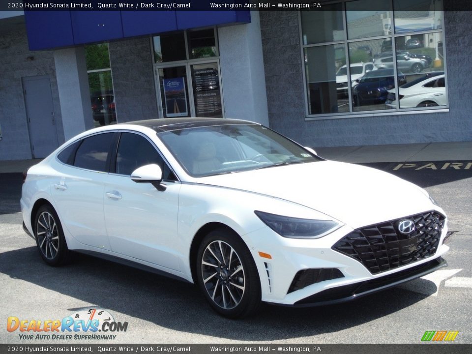 2020 Hyundai Sonata Limited Quartz White / Dark Gray/Camel Photo #1