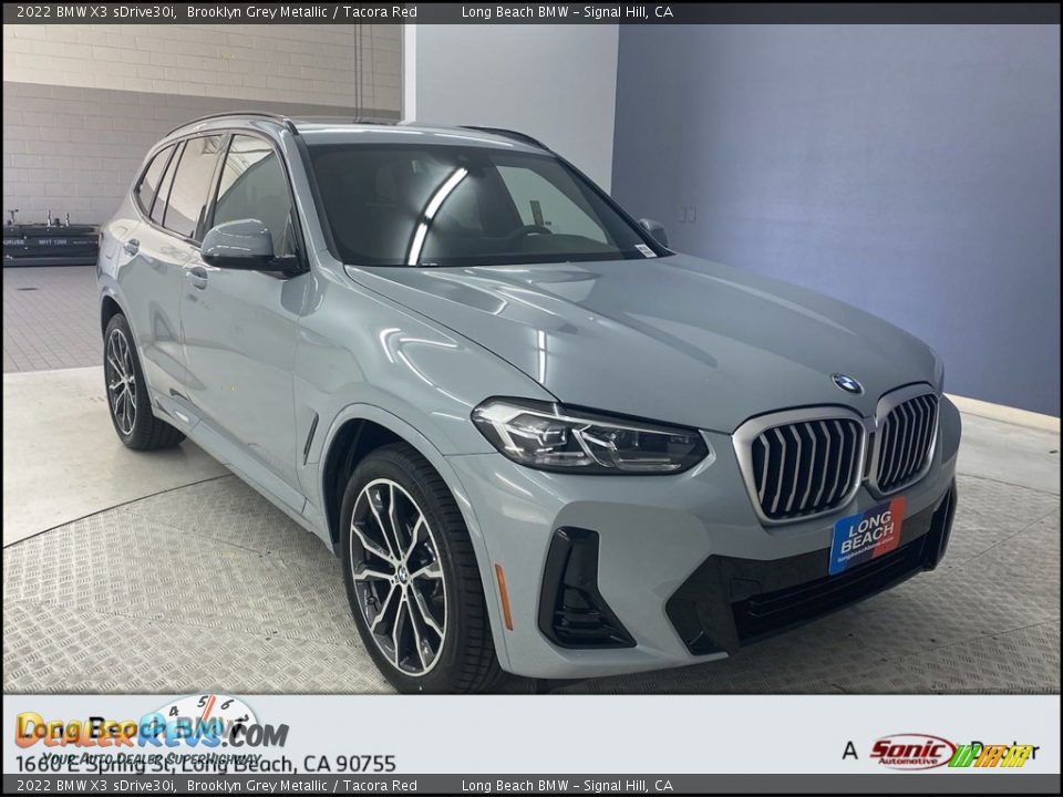 2022 BMW X3 sDrive30i Brooklyn Grey Metallic / Tacora Red Photo #1