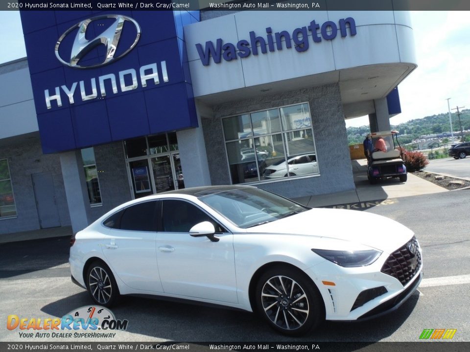 2020 Hyundai Sonata Limited Quartz White / Dark Gray/Camel Photo #2