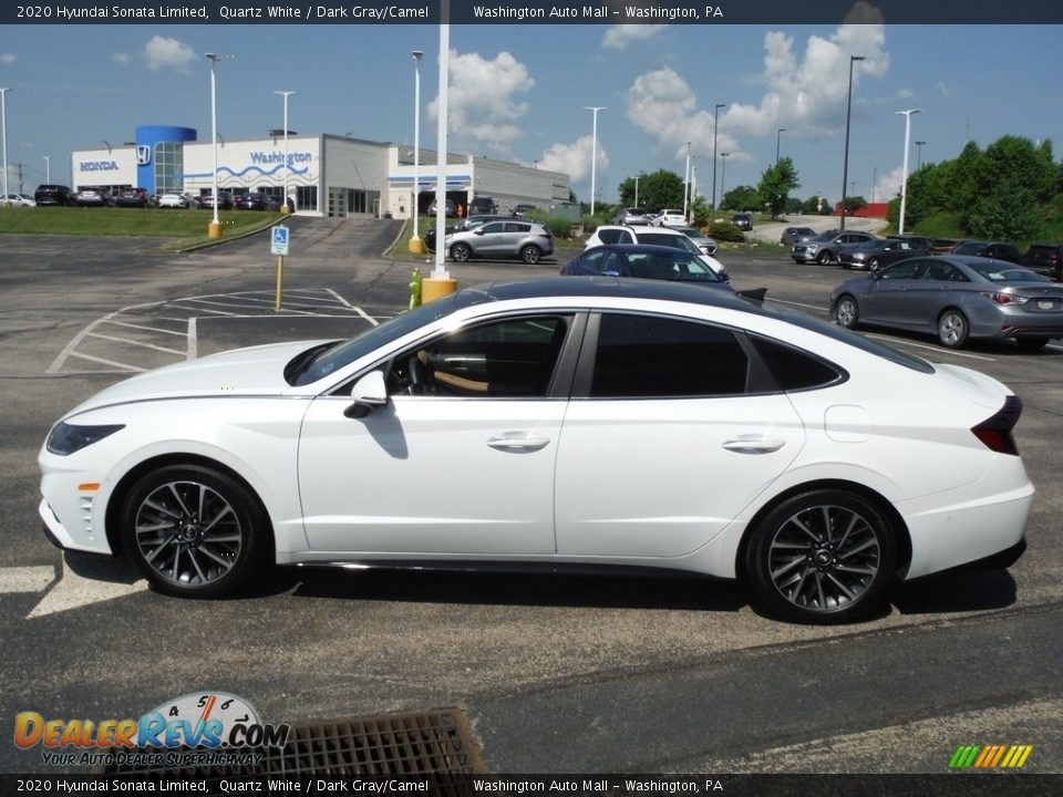 2020 Hyundai Sonata Limited Quartz White / Dark Gray/Camel Photo #7