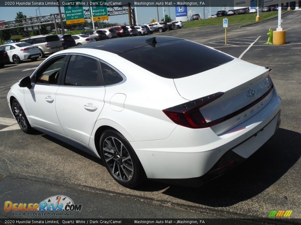 2020 Hyundai Sonata Limited Quartz White / Dark Gray/Camel Photo #8