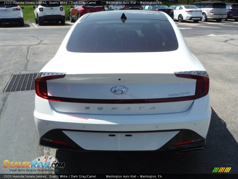 2020 Hyundai Sonata Limited Quartz White / Dark Gray/Camel Photo #9