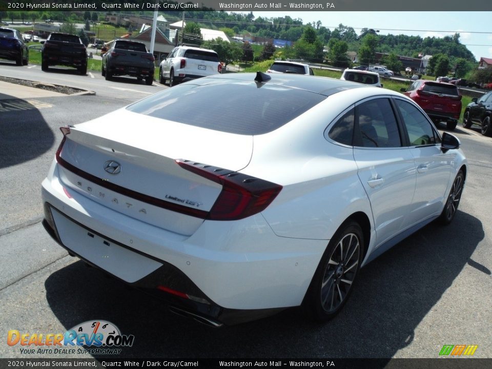 2020 Hyundai Sonata Limited Quartz White / Dark Gray/Camel Photo #10