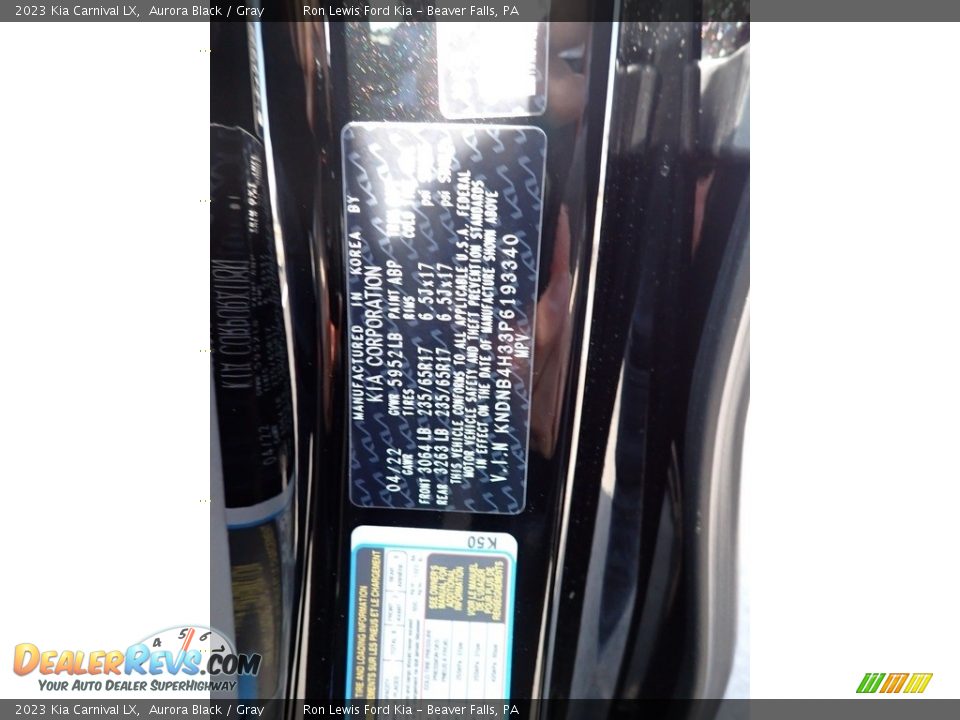 2023 Kia Carnival LX Aurora Black / Gray Photo #20