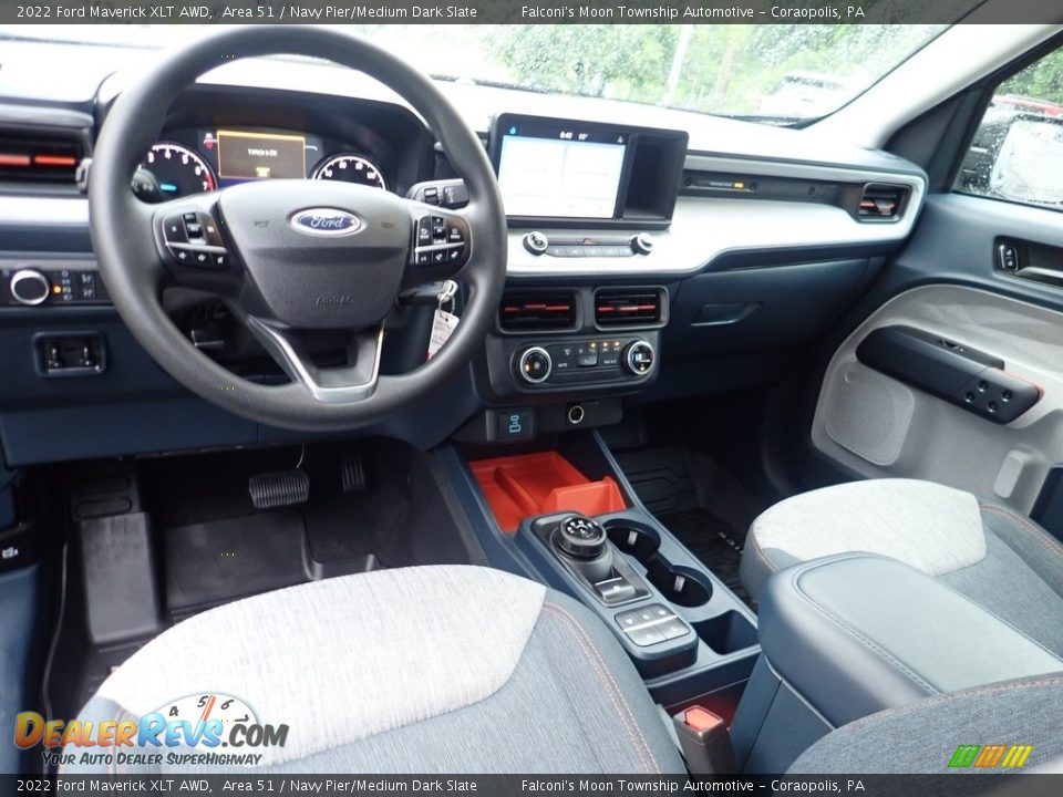 Navy Pier/Medium Dark Slate Interior - 2022 Ford Maverick XLT AWD Photo #19