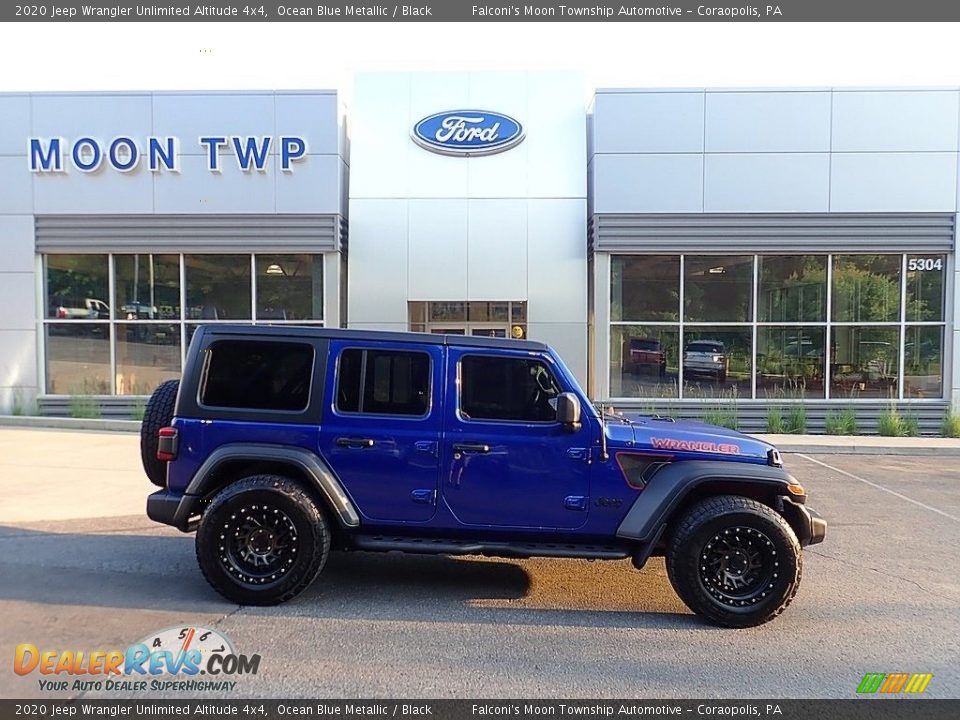 2020 Jeep Wrangler Unlimited Altitude 4x4 Ocean Blue Metallic / Black Photo #1