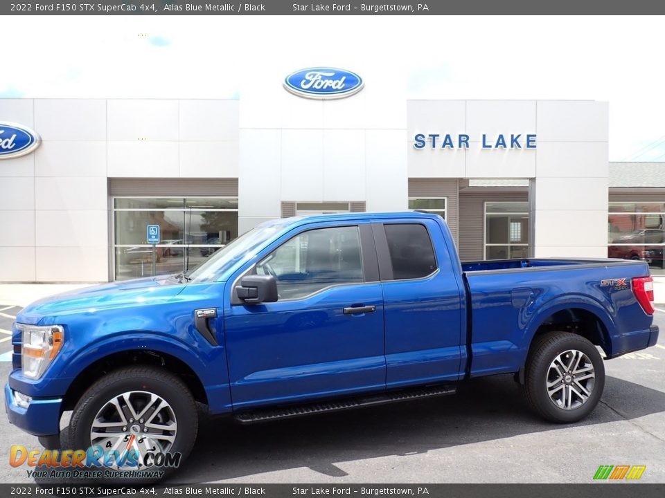 2022 Ford F150 STX SuperCab 4x4 Atlas Blue Metallic / Black Photo #1