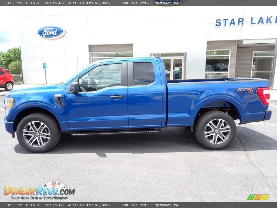 2022 Ford F150 STX SuperCab 4x4 Atlas Blue Metallic / Black Photo #2