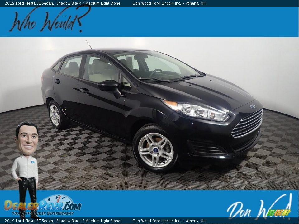 2019 Ford Fiesta SE Sedan Shadow Black / Medium Light Stone Photo #1