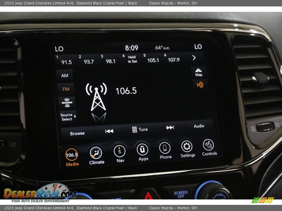 2020 Jeep Grand Cherokee Limited 4x4 Diamond Black Crystal Pearl / Black Photo #10