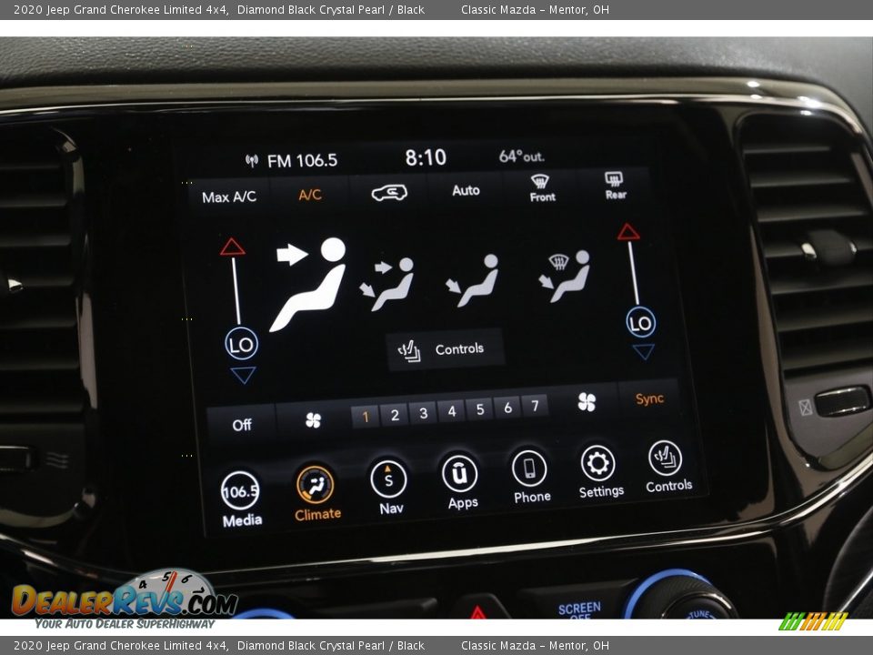 2020 Jeep Grand Cherokee Limited 4x4 Diamond Black Crystal Pearl / Black Photo #11