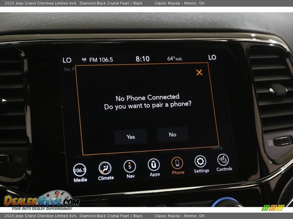 2020 Jeep Grand Cherokee Limited 4x4 Diamond Black Crystal Pearl / Black Photo #13