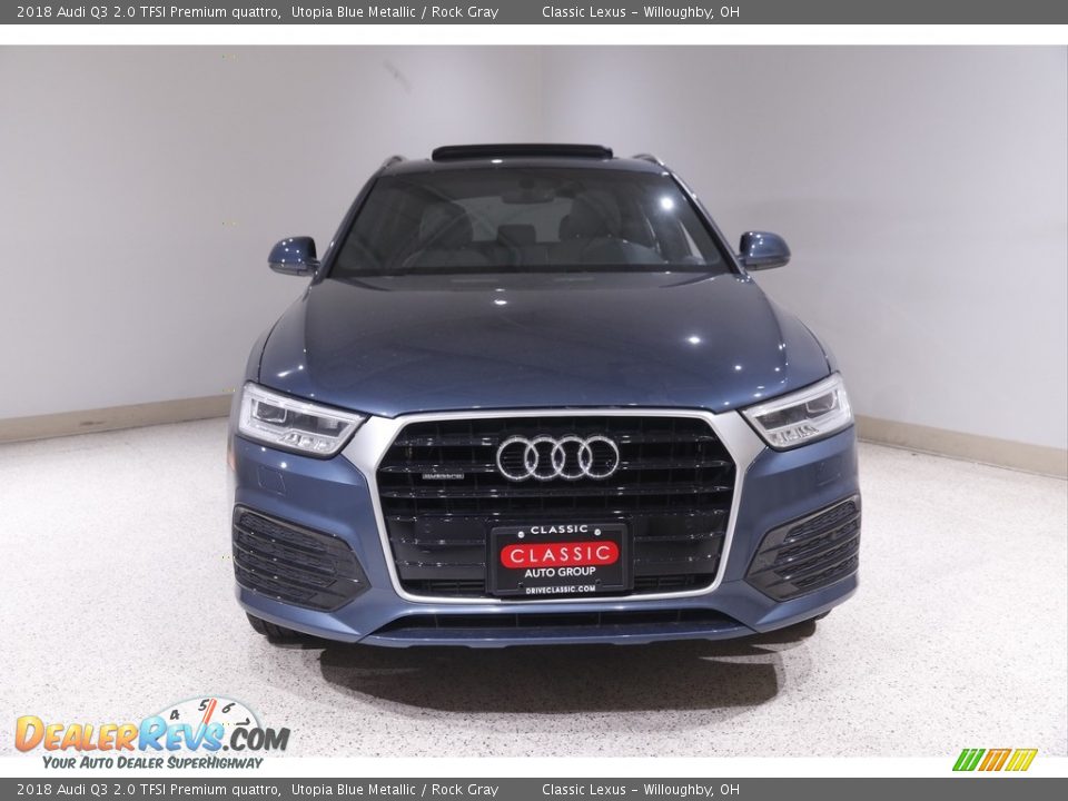 2018 Audi Q3 2.0 TFSI Premium quattro Utopia Blue Metallic / Rock Gray Photo #2