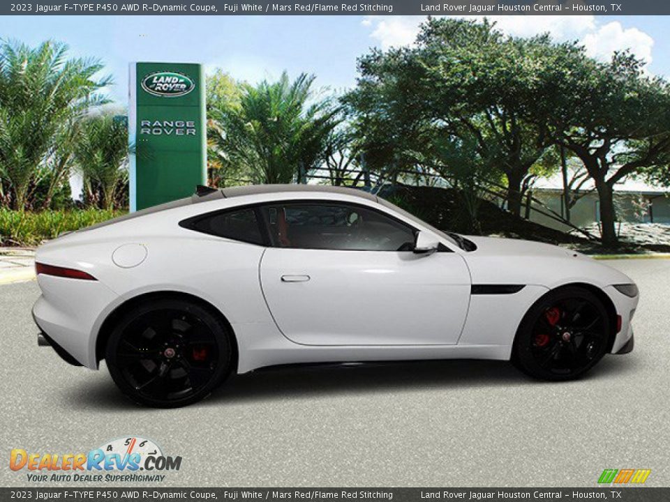 2023 Jaguar F-TYPE P450 AWD R-Dynamic Coupe Fuji White / Mars Red/Flame Red Stitching Photo #10
