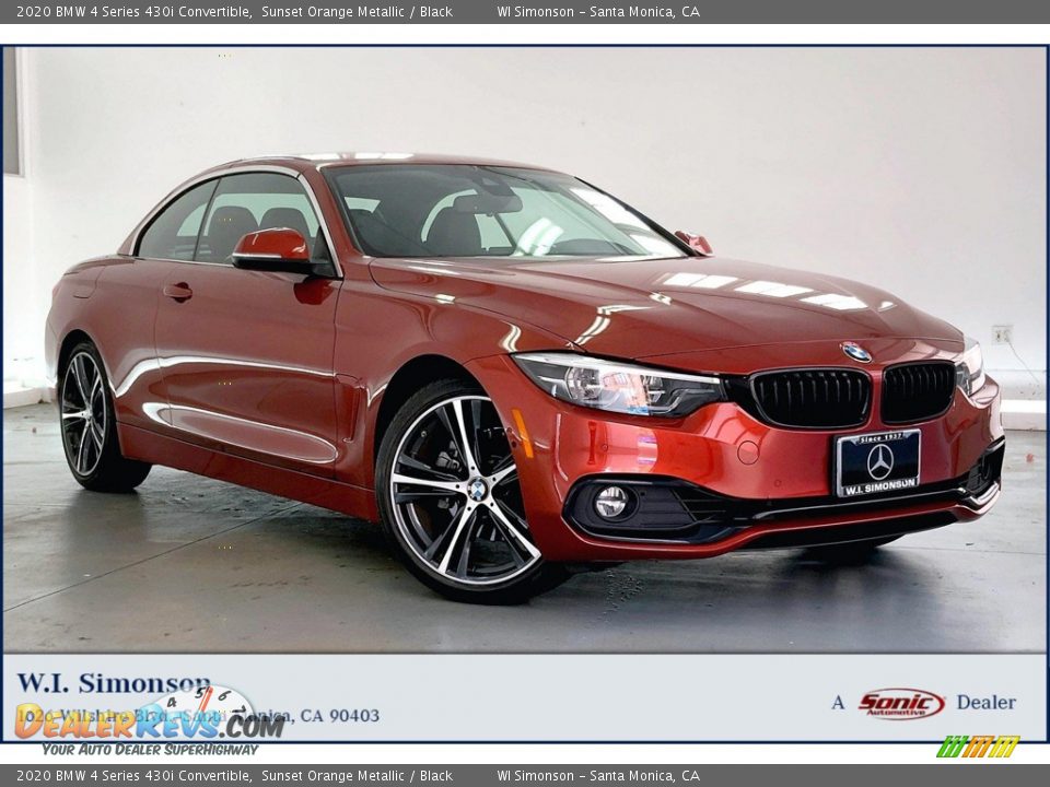 2020 BMW 4 Series 430i Convertible Sunset Orange Metallic / Black Photo #1