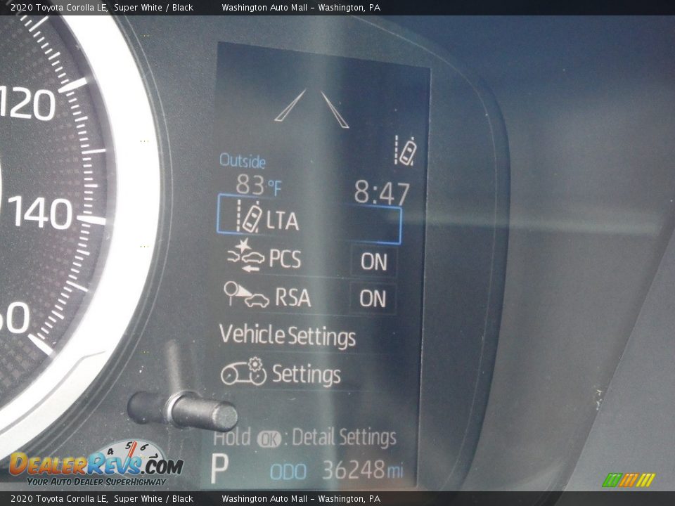 2020 Toyota Corolla LE Super White / Black Photo #32