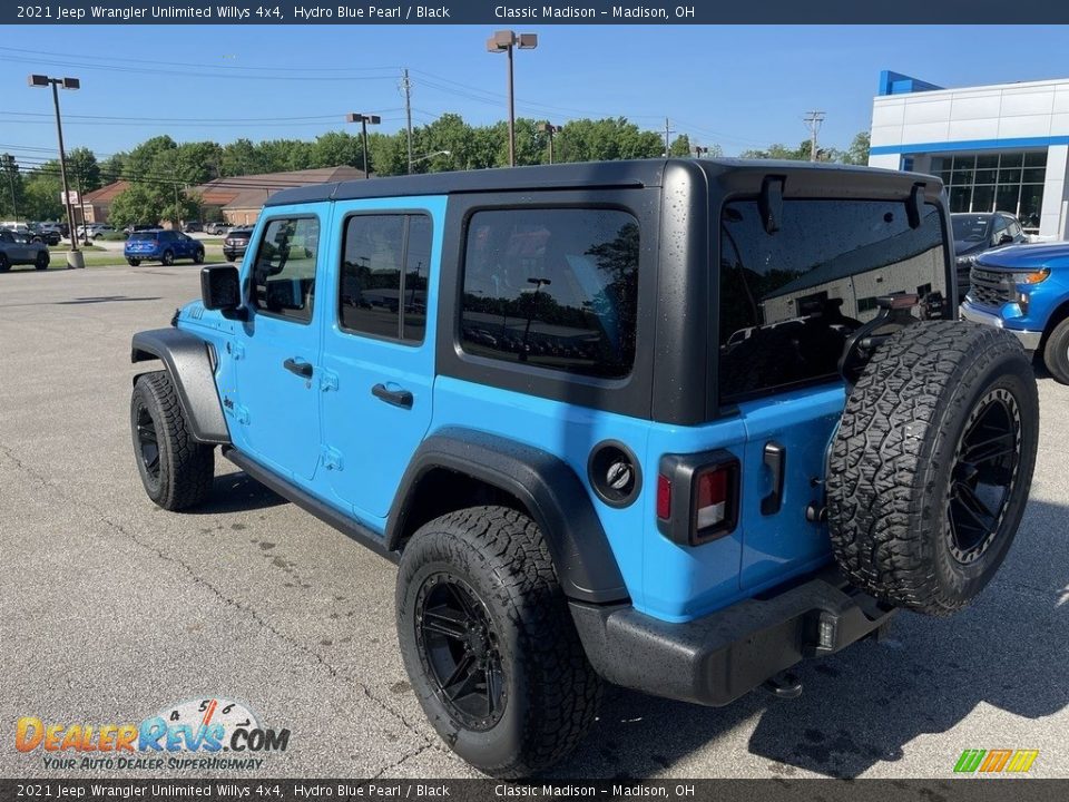 2021 Jeep Wrangler Unlimited Willys 4x4 Hydro Blue Pearl / Black Photo #2