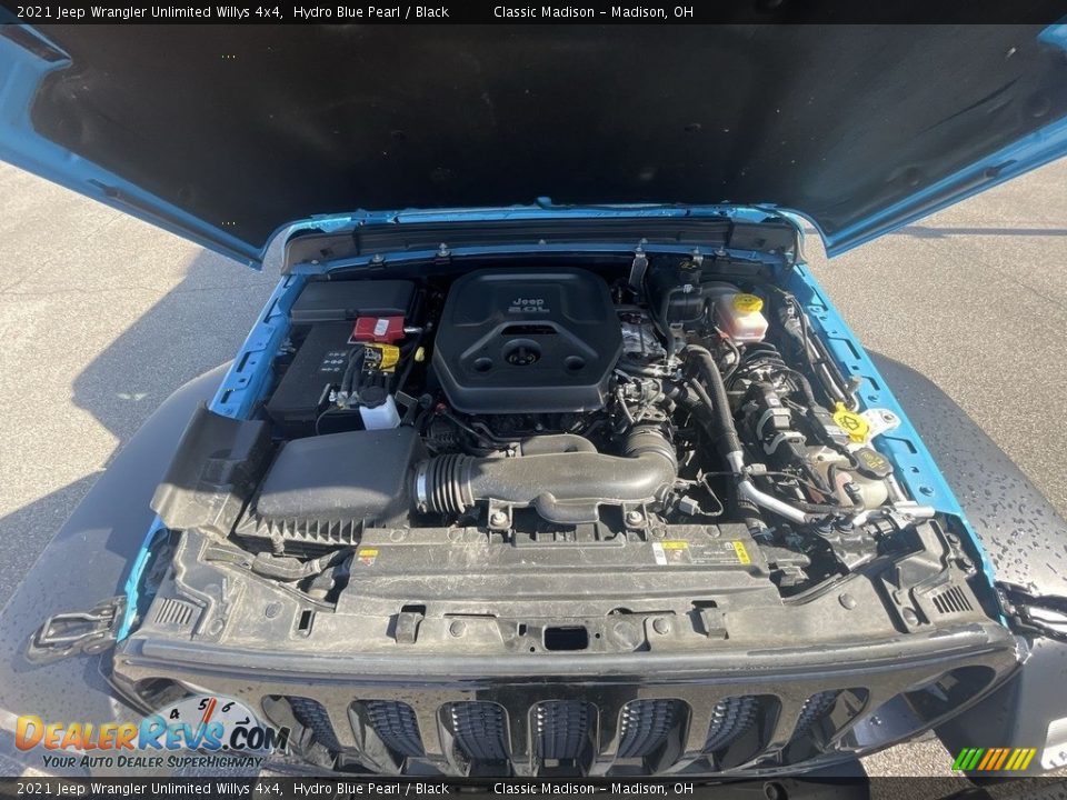 2021 Jeep Wrangler Unlimited Willys 4x4 Hydro Blue Pearl / Black Photo #19