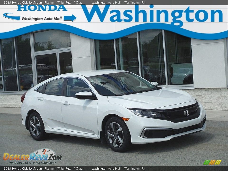 2019 Honda Civic LX Sedan Platinum White Pearl / Gray Photo #1