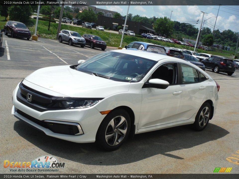2019 Honda Civic LX Sedan Platinum White Pearl / Gray Photo #5
