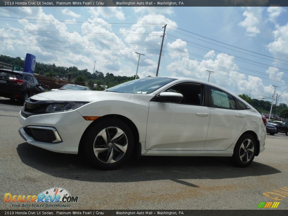 2019 Honda Civic LX Sedan Platinum White Pearl / Gray Photo #6