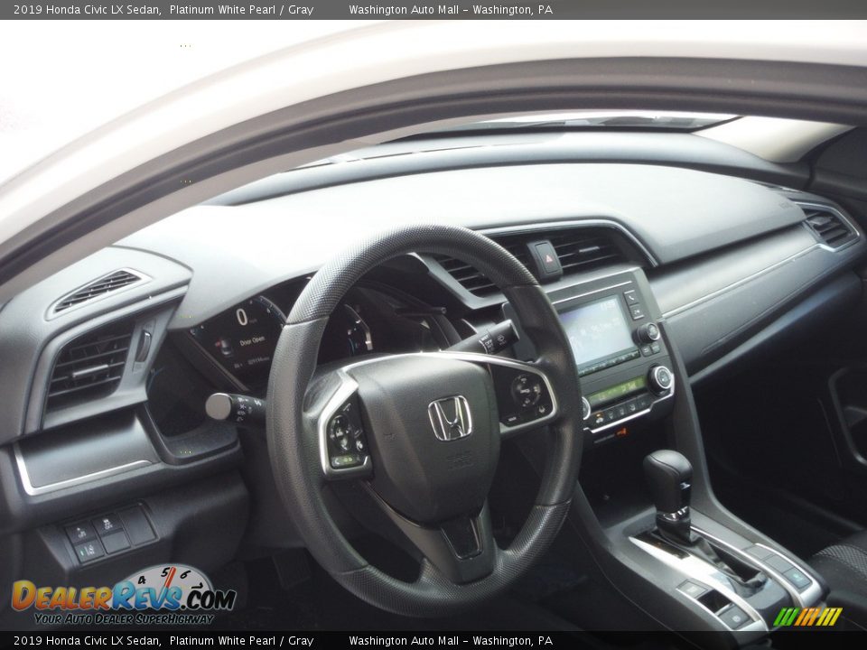 2019 Honda Civic LX Sedan Platinum White Pearl / Gray Photo #10