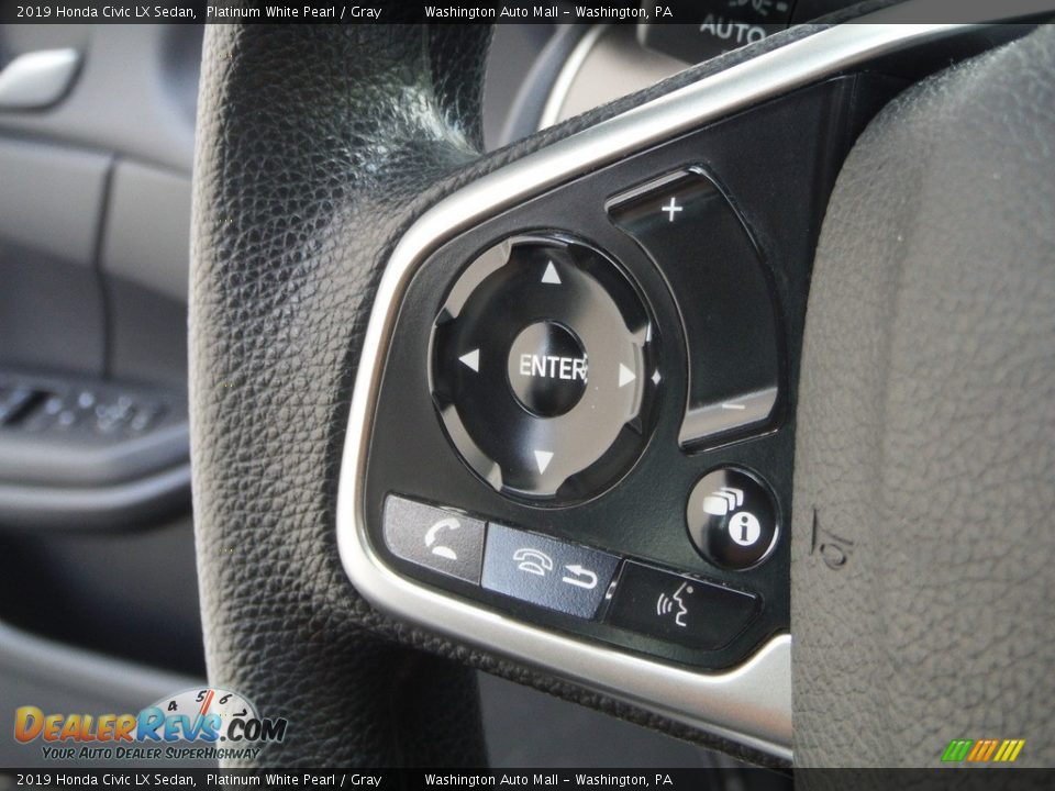 2019 Honda Civic LX Sedan Platinum White Pearl / Gray Photo #16
