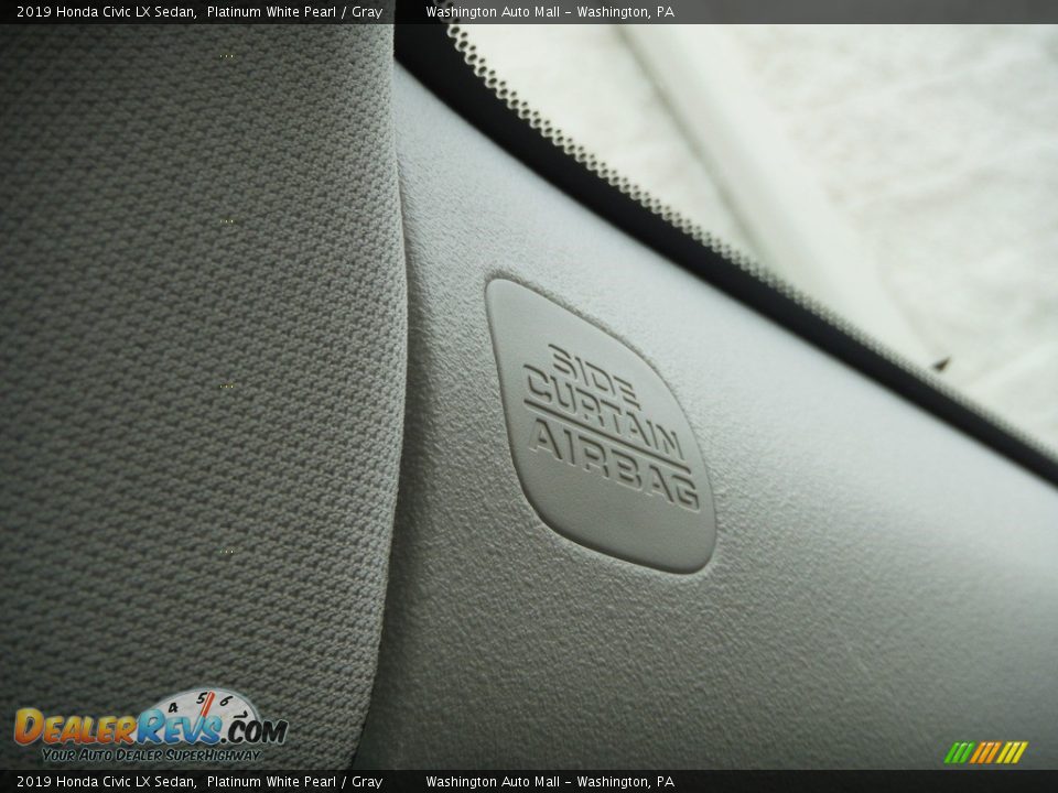 2019 Honda Civic LX Sedan Platinum White Pearl / Gray Photo #18