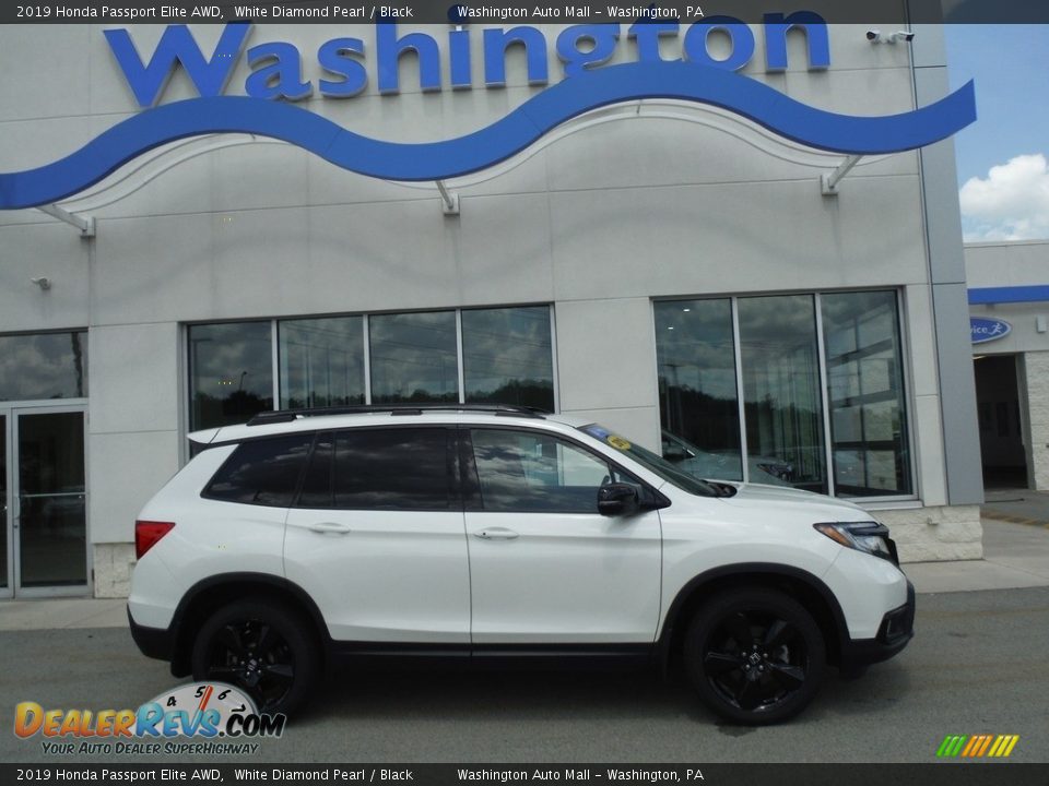 2019 Honda Passport Elite AWD White Diamond Pearl / Black Photo #2