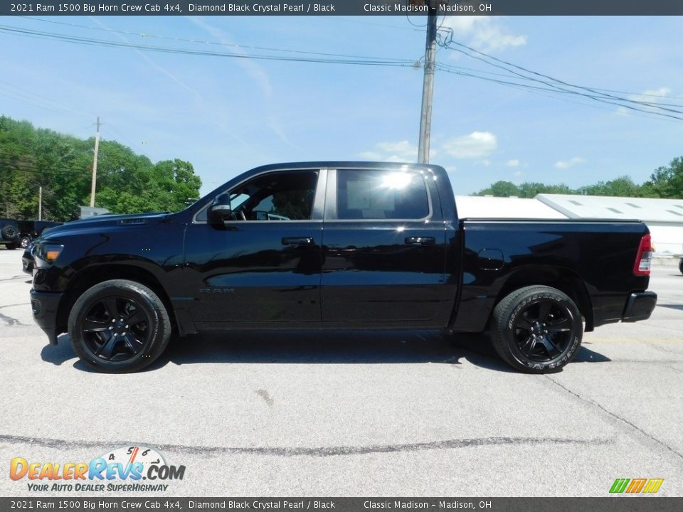 2021 Ram 1500 Big Horn Crew Cab 4x4 Diamond Black Crystal Pearl / Black Photo #3