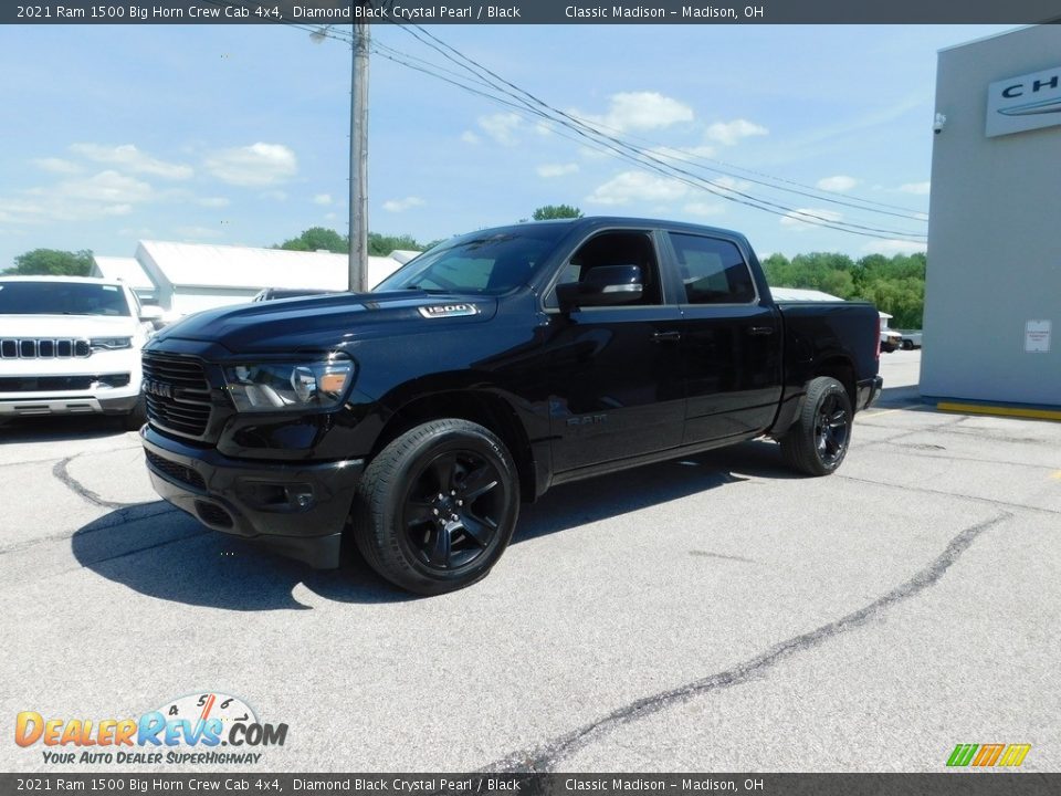 2021 Ram 1500 Big Horn Crew Cab 4x4 Diamond Black Crystal Pearl / Black Photo #4