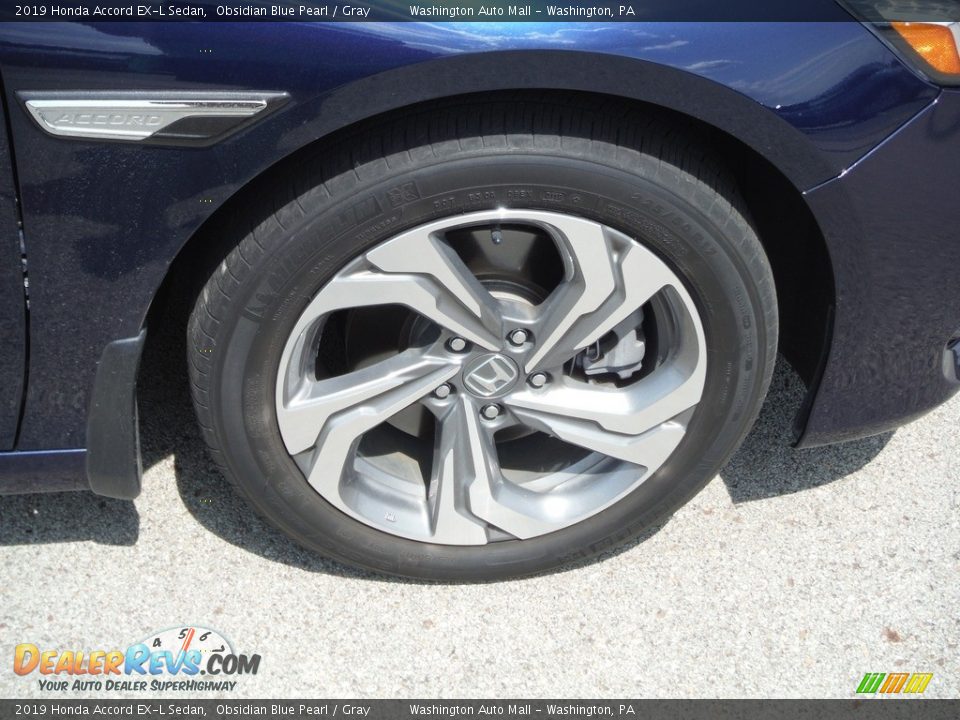 2019 Honda Accord EX-L Sedan Obsidian Blue Pearl / Gray Photo #4
