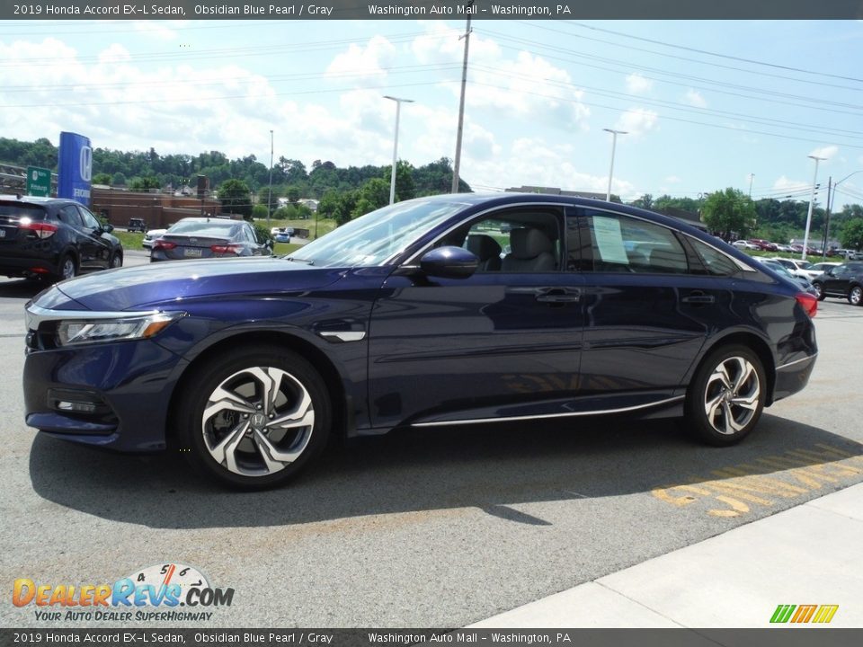 2019 Honda Accord EX-L Sedan Obsidian Blue Pearl / Gray Photo #7