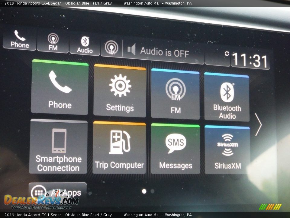 2019 Honda Accord EX-L Sedan Obsidian Blue Pearl / Gray Photo #22