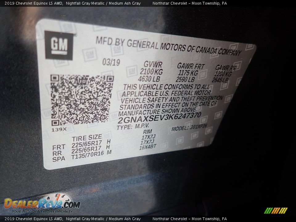 2019 Chevrolet Equinox LS AWD Nightfall Gray Metallic / Medium Ash Gray Photo #28