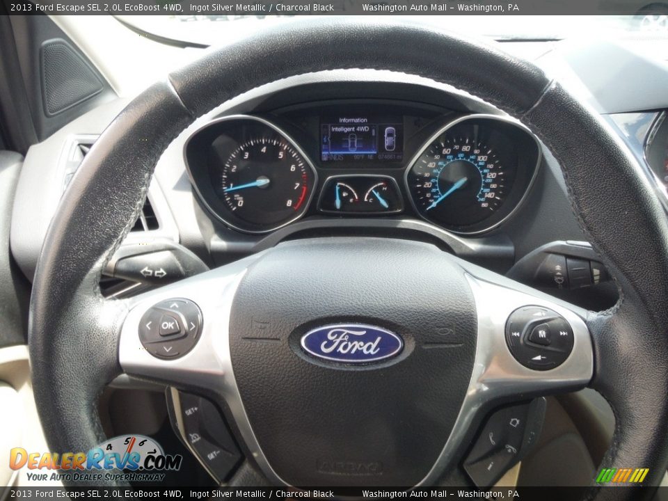 2013 Ford Escape SEL 2.0L EcoBoost 4WD Ingot Silver Metallic / Charcoal Black Photo #22