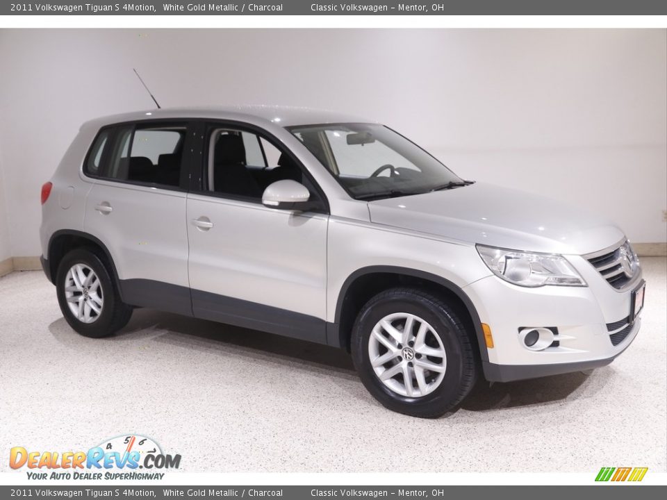 2011 Volkswagen Tiguan S 4Motion White Gold Metallic / Charcoal Photo #1