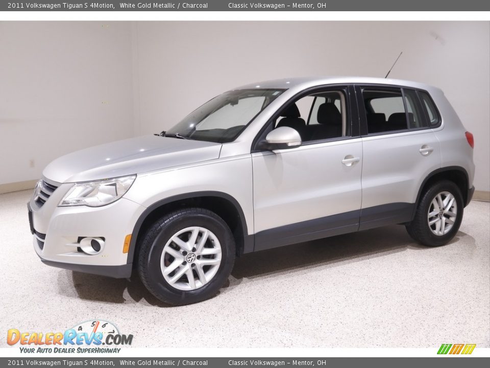 2011 Volkswagen Tiguan S 4Motion White Gold Metallic / Charcoal Photo #3