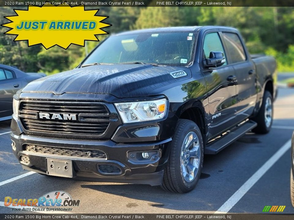 2020 Ram 1500 Big Horn Crew Cab 4x4 Diamond Black Crystal Pearl / Black Photo #1