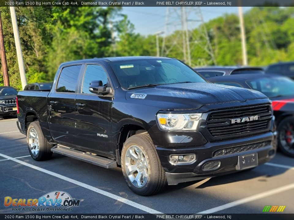 2020 Ram 1500 Big Horn Crew Cab 4x4 Diamond Black Crystal Pearl / Black Photo #3
