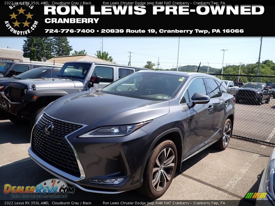 2022 Lexus RX 350L AWD Cloudburst Gray / Black Photo #1