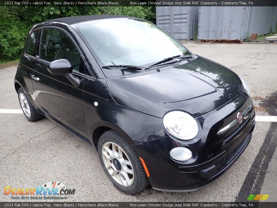 2013 Fiat 500 c cabrio Pop Nero (Black) / Nero/Nero (Black/Black) Photo #2