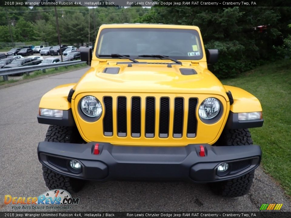 2018 Jeep Wrangler Unlimited Rubicon 4x4 Hellayella / Black Photo #2