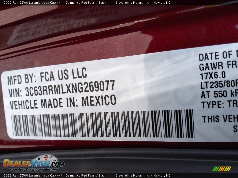 2022 Ram 3500 Laramie Mega Cab 4x4 Delmonico Red Pearl / Black Photo #35