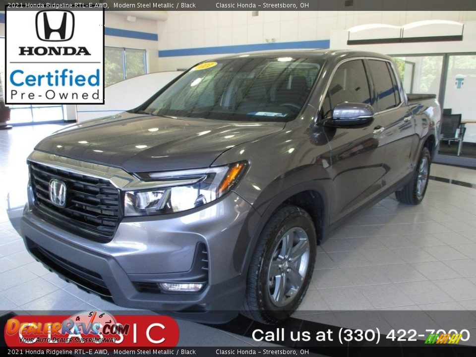 2021 Honda Ridgeline RTL-E AWD Modern Steel Metallic / Black Photo #1