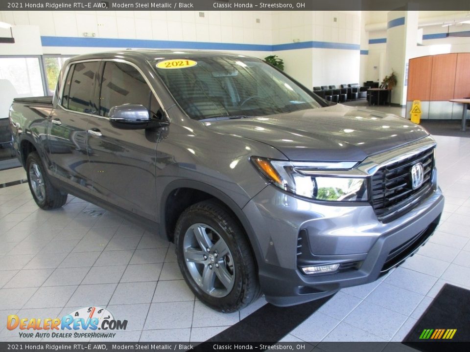 2021 Honda Ridgeline RTL-E AWD Modern Steel Metallic / Black Photo #3