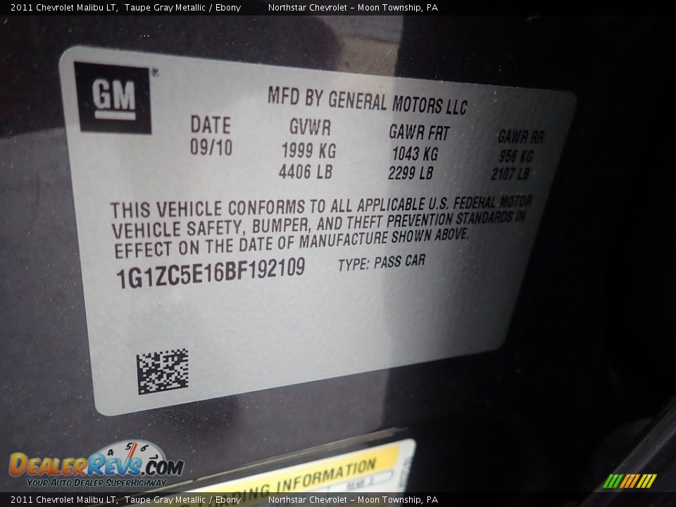 2011 Chevrolet Malibu LT Taupe Gray Metallic / Ebony Photo #29